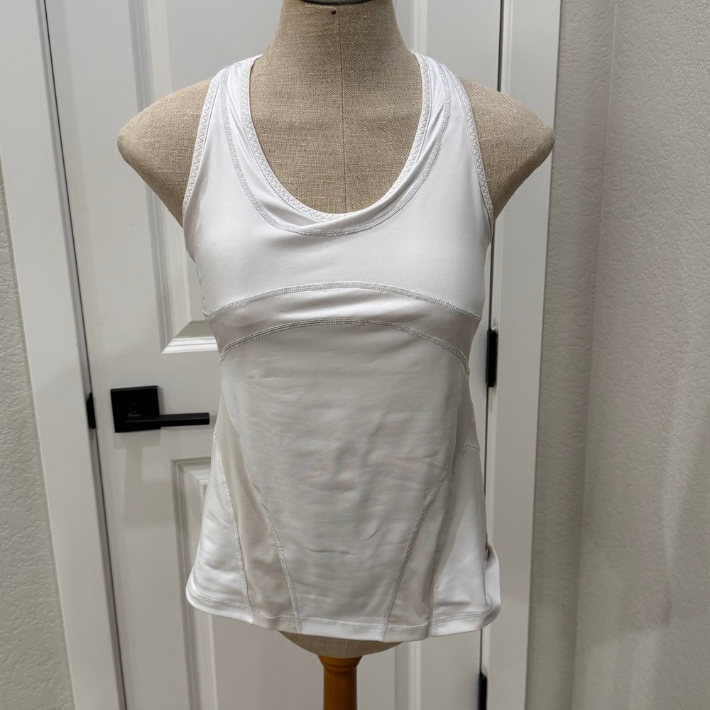 Zella White Racerback Tank Top Athletic Workout Sleeveless Activewear